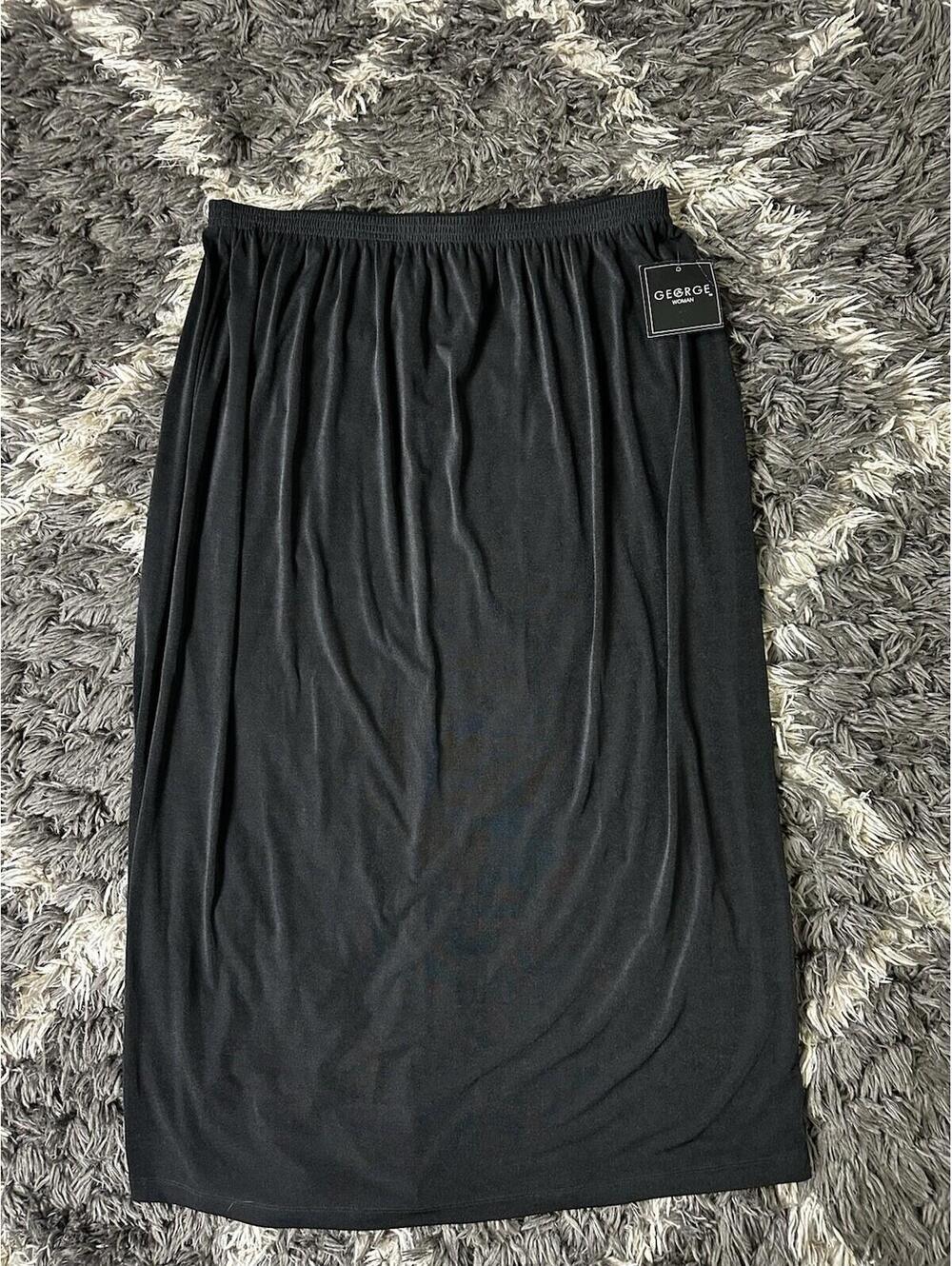NWT George Woman Black Maxi Skirt Size 18W 20W Plus Size Stretch Casual